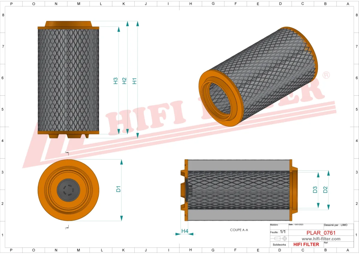 Rysunek techniczny Hifi Filter SA17431