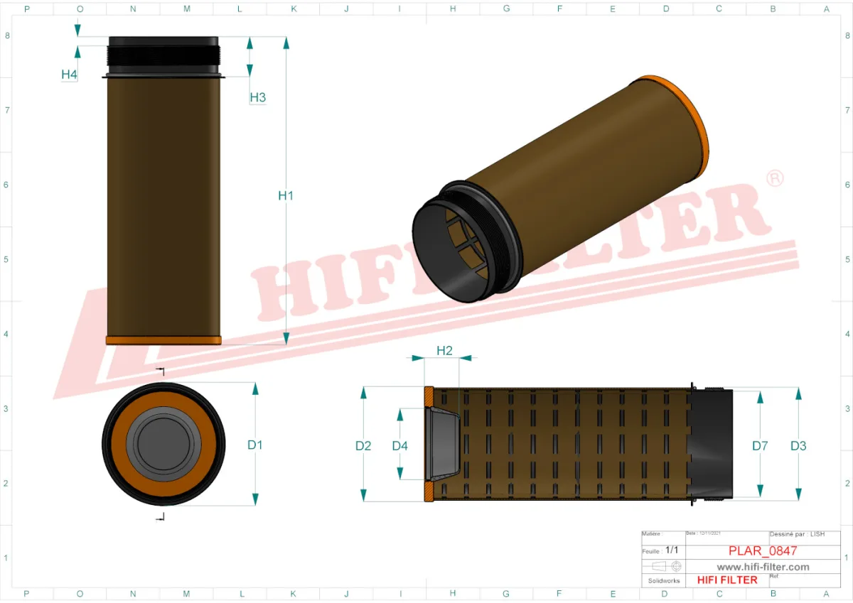 Rysunek techniczny Hifi Filter SA17539
