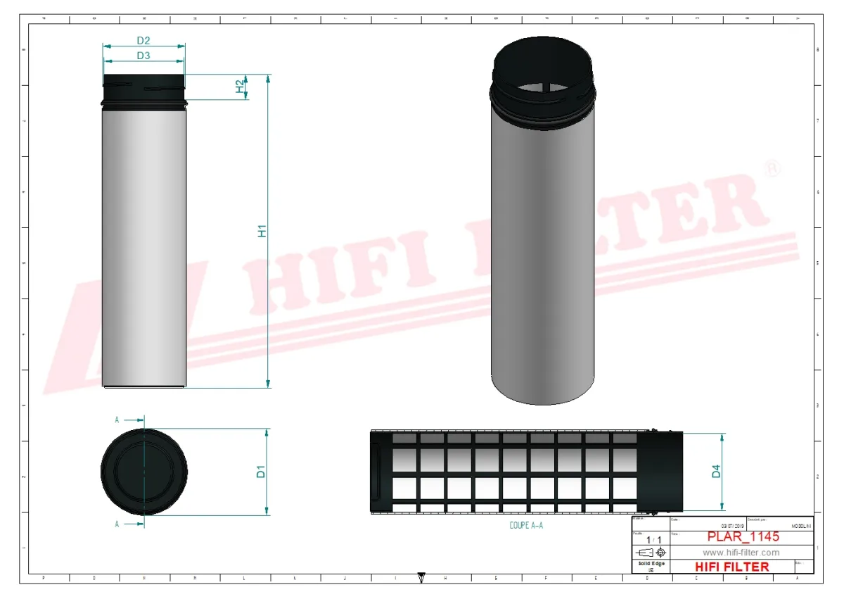 Rysunek techniczny Hifi Filter SA17578