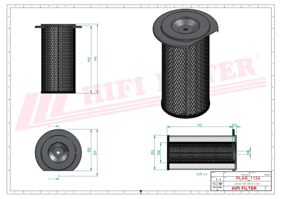 Rysunek techniczny Hifi Filter SA17785