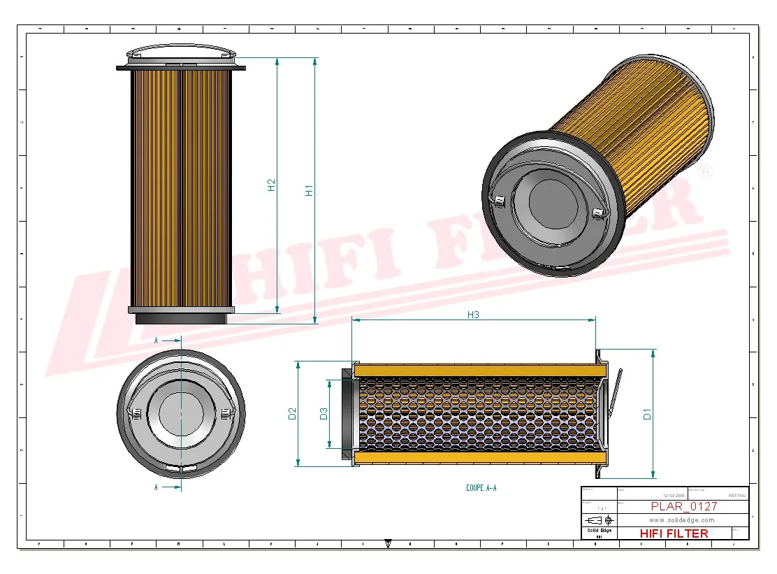 Rysunek techniczny Hifi Filter SA18029