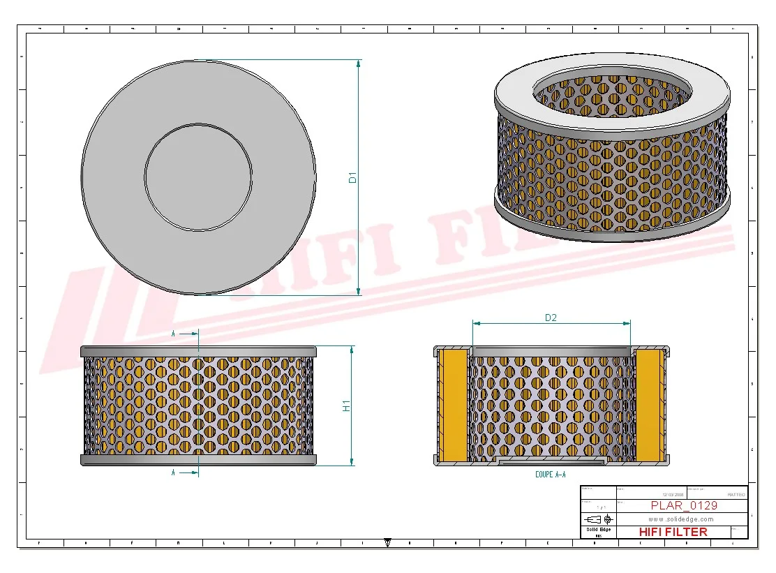 Rysunek techniczny Hifi Filter SA19027
