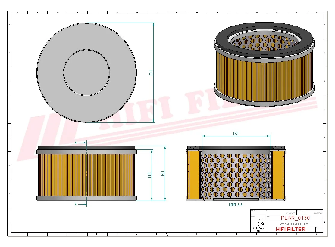 Rysunek techniczny Hifi Filter SA19057