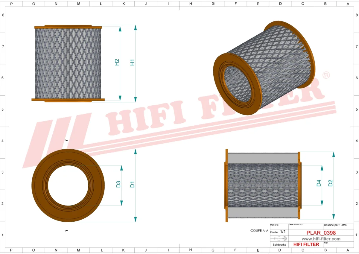 Rysunek techniczny Hifi Filter SA19106