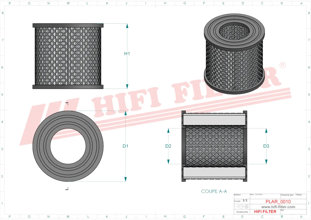 Rysunek techniczny Hifi Filter SA19149