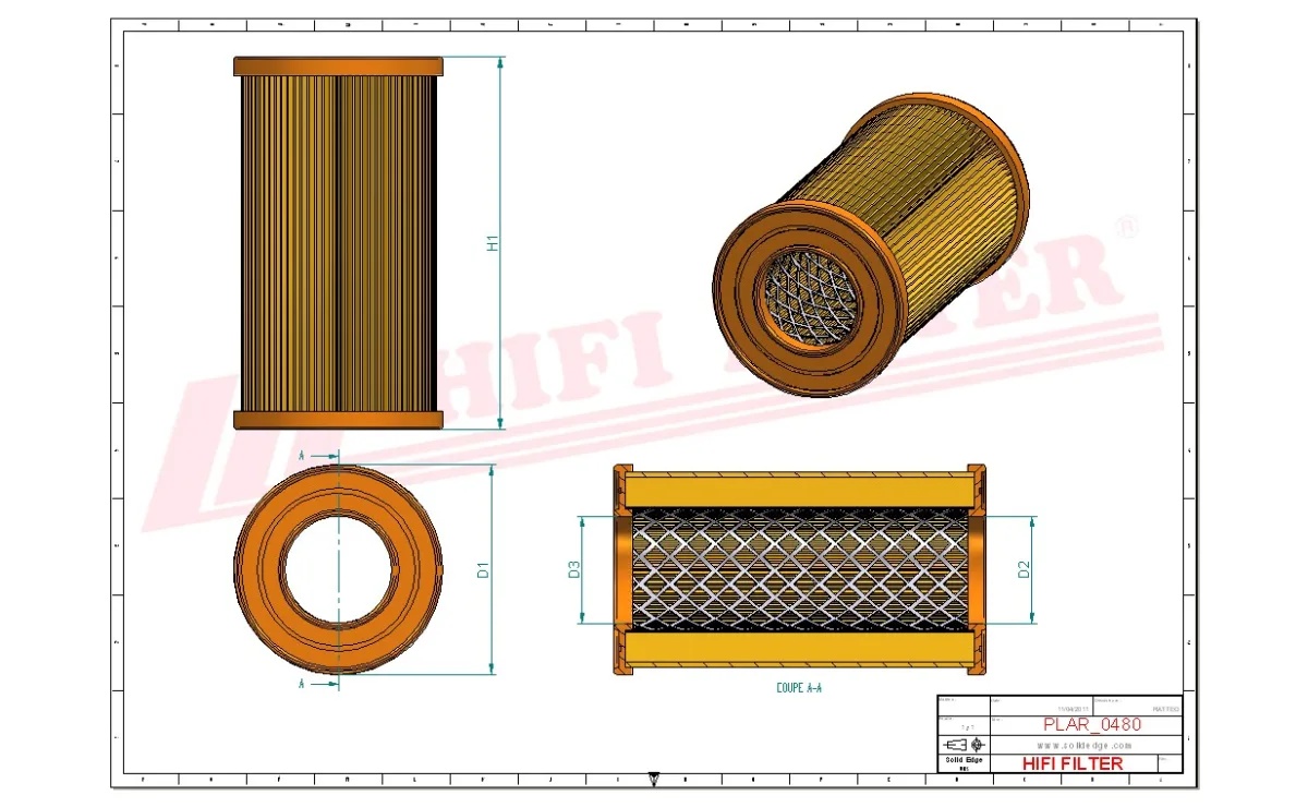 Rysunek techniczny Hifi Filter SA19353