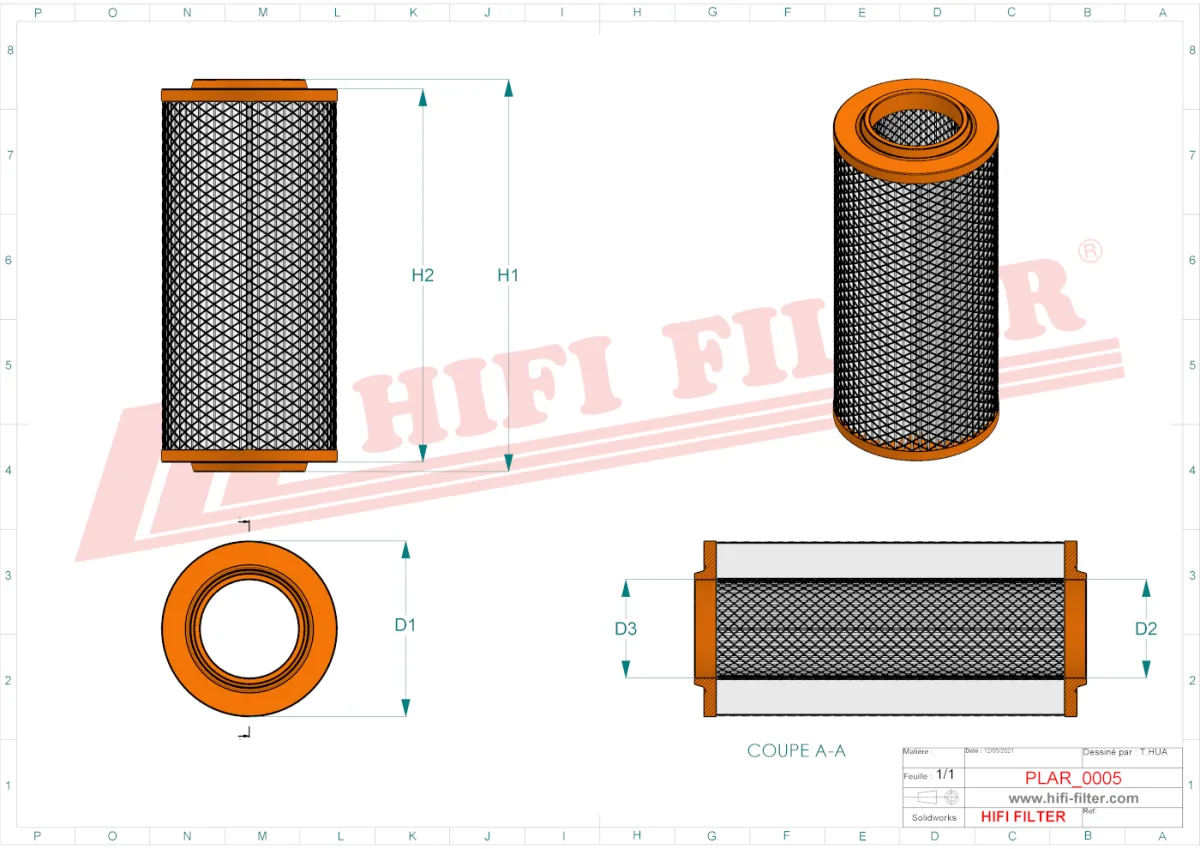Rysunek techniczny Hifi Filter SA19373