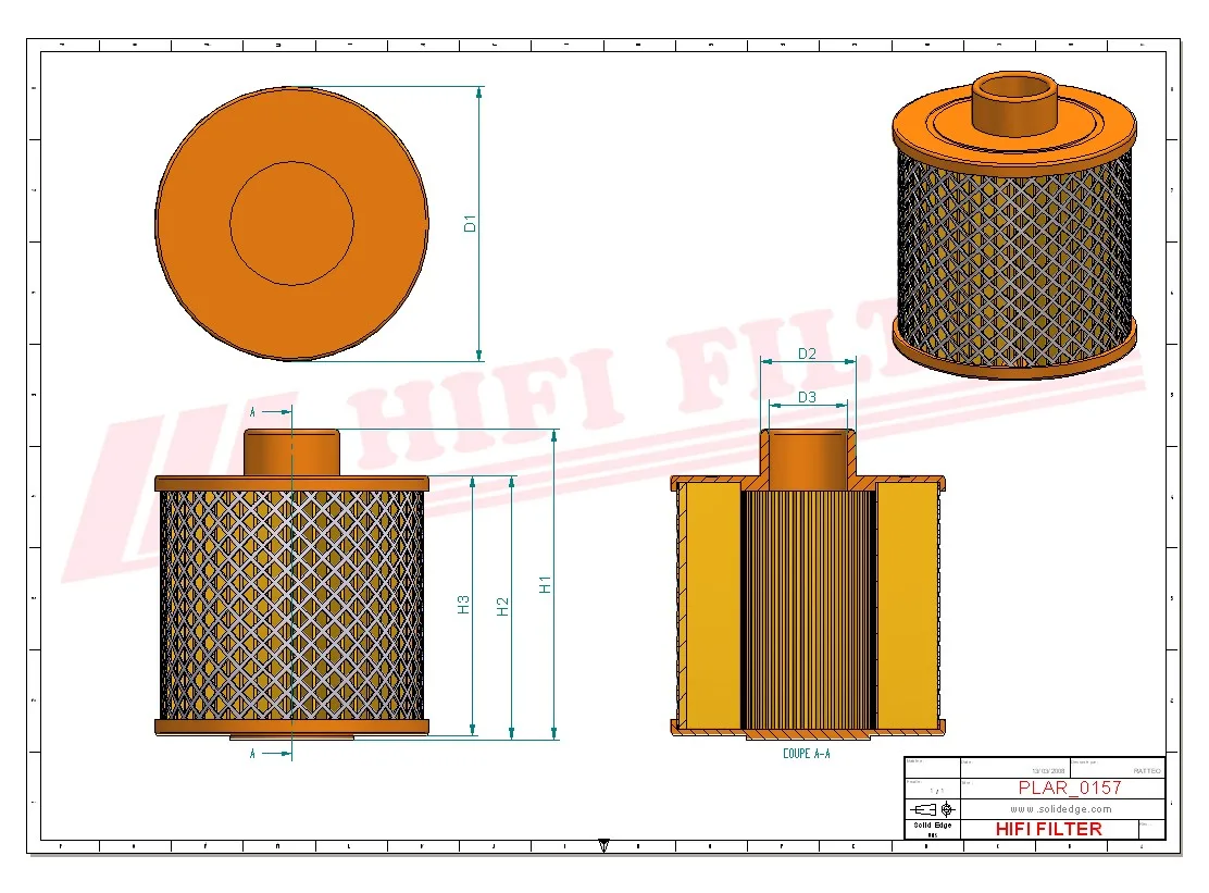 Rysunek techniczny Hifi Filter SA19463