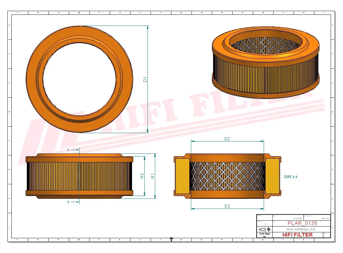 Rysunek techniczny Hifi Filter SA19630