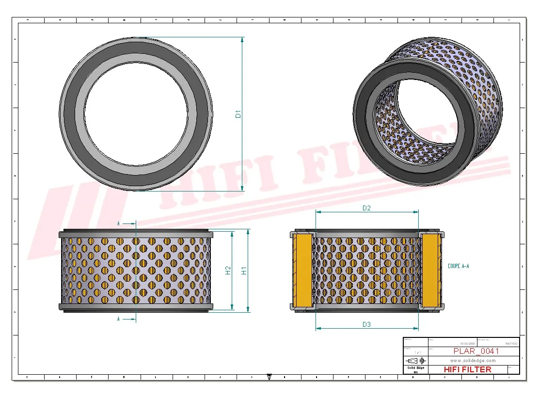 Rysunek techniczny Hifi Filter SA19636