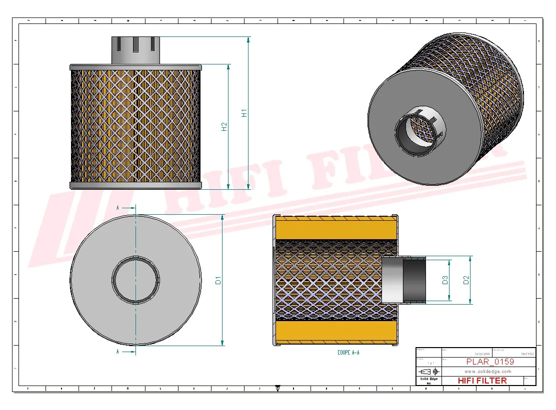 Rysunek techniczny Hifi Filter SA19642