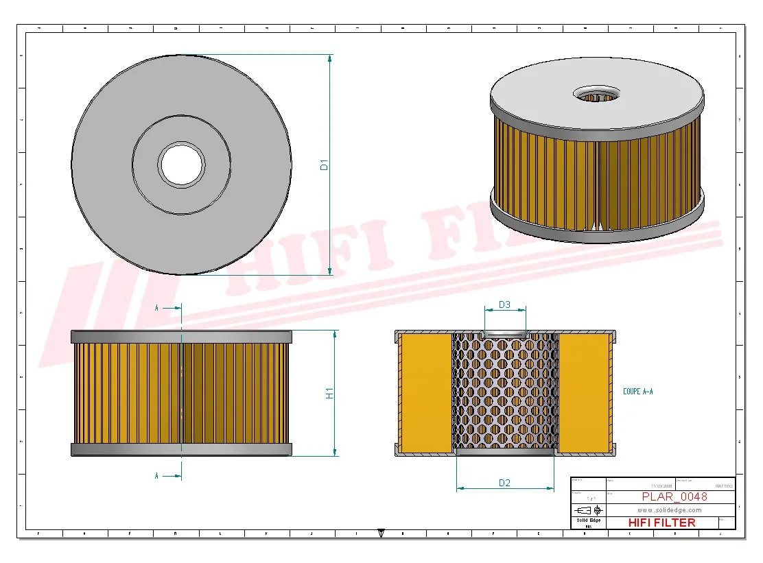 Rysunek techniczny Hifi Filter SA19735