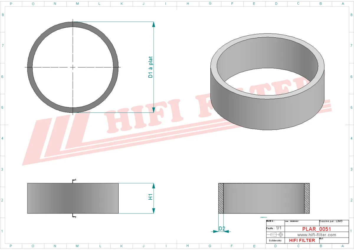 Rysunek techniczny Hifi Filter SA21117