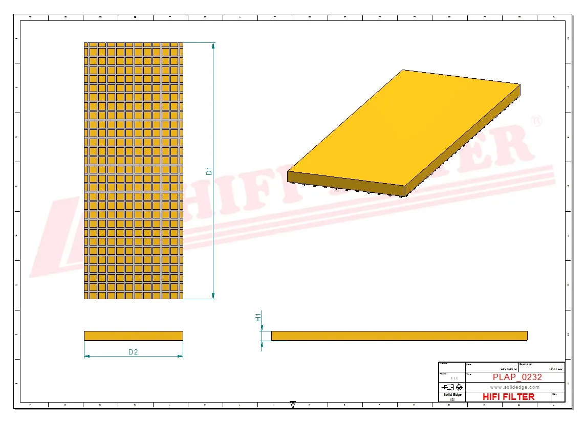 Rysunek techniczny Hifi Filter SA22140