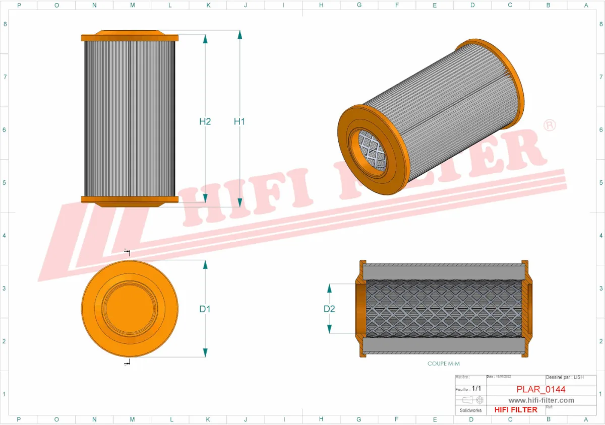 Rysunek techniczny Hifi Filter SA4089