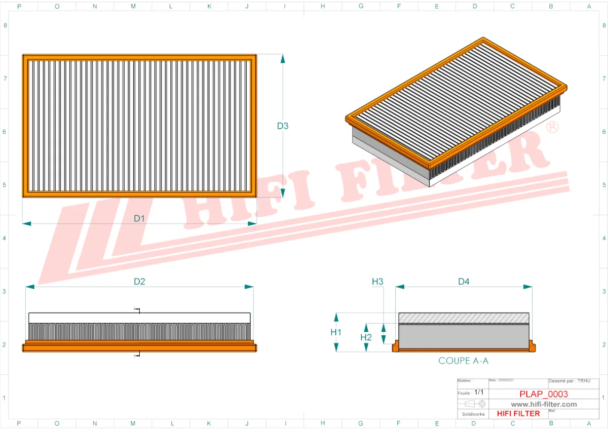 Rysunek techniczny Hifi Filter SA4111