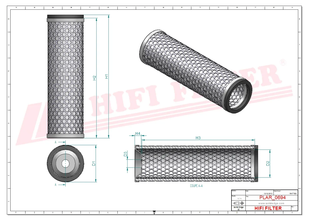 Rysunek techniczny Hifi Filter SA46381