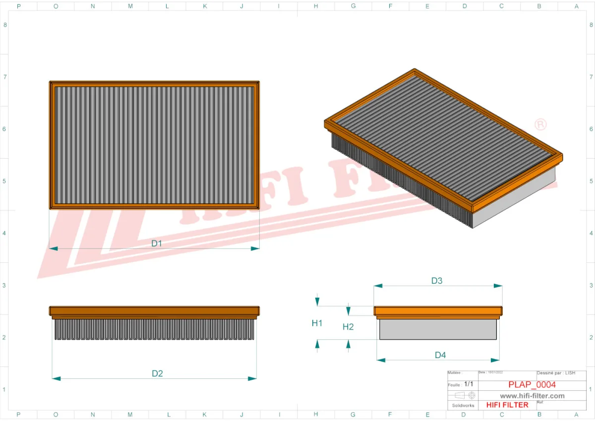 Rysunek techniczny Hifi Filter SA5307