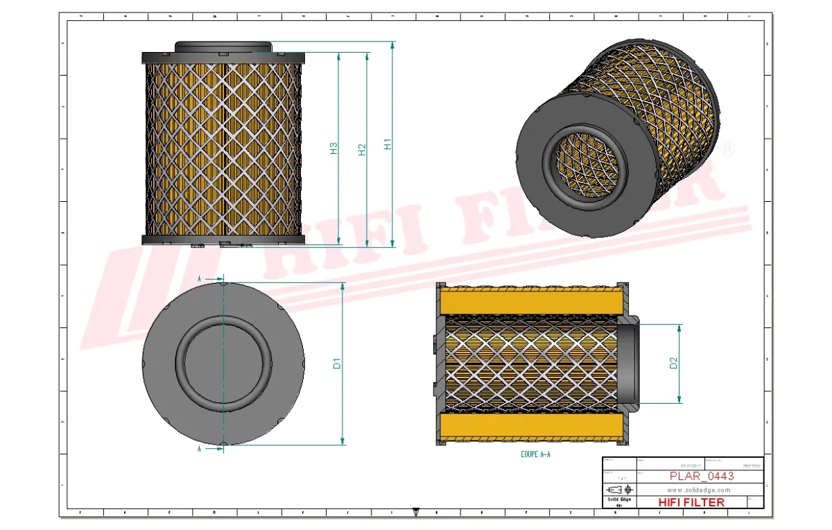 Rysunek techniczny Hifi Filter SA8198