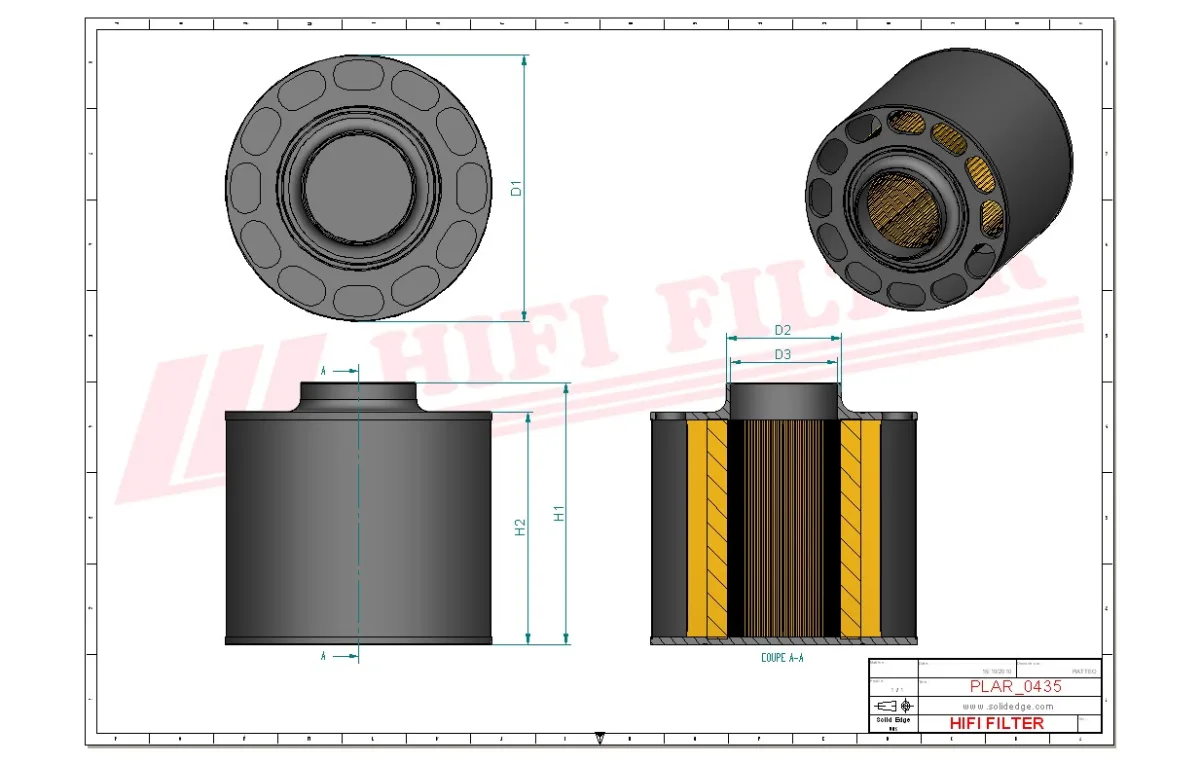 Rysunek techniczny Hifi Filter SAC085001