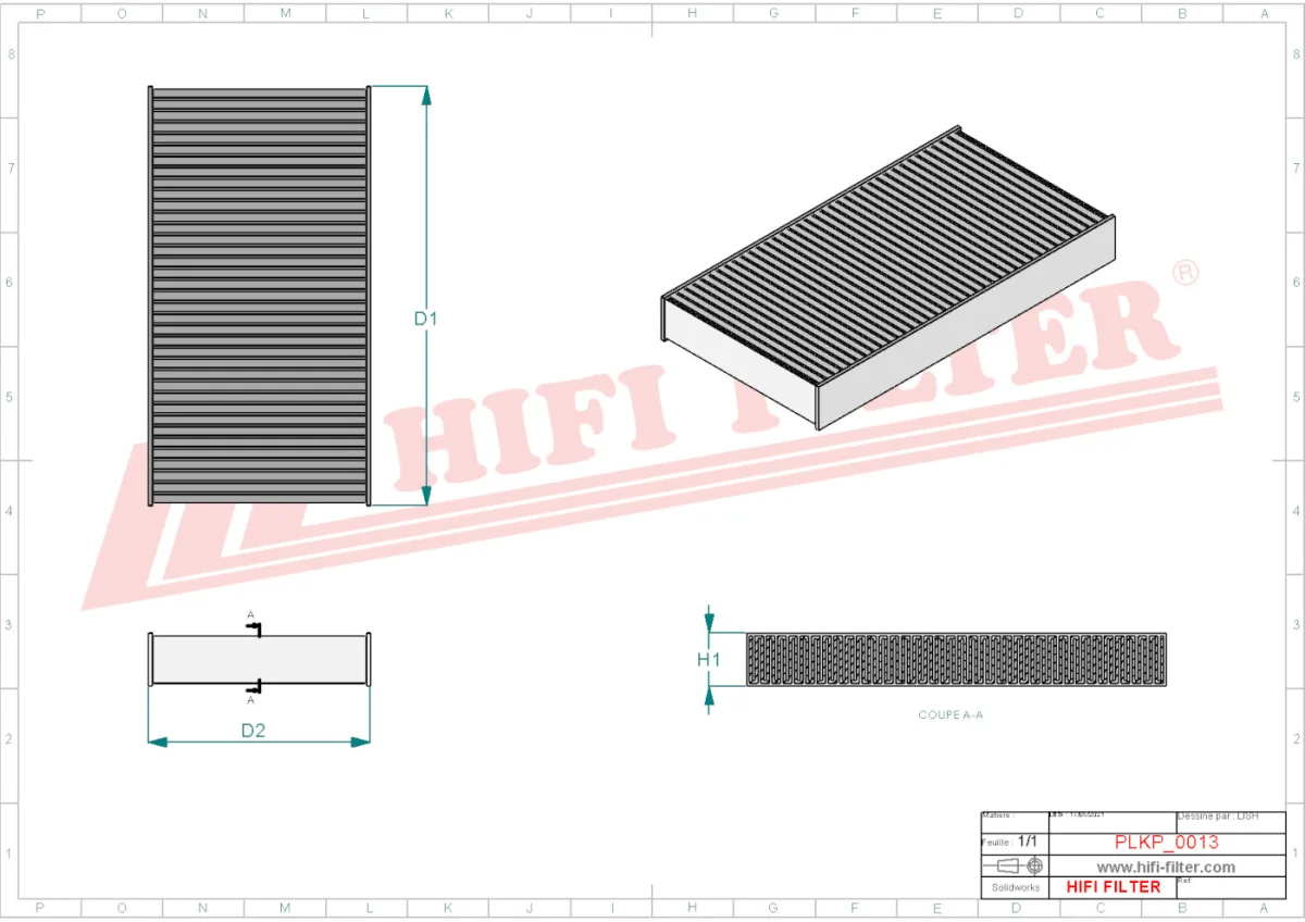 Rysunek techniczny Hifi Filter SC50016