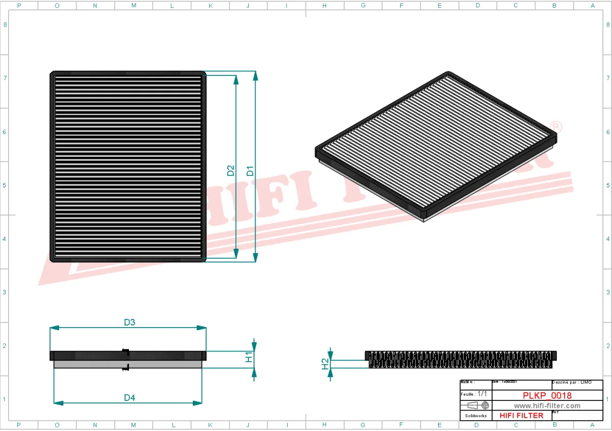Rysunek techniczny Hifi Filter SC50066
