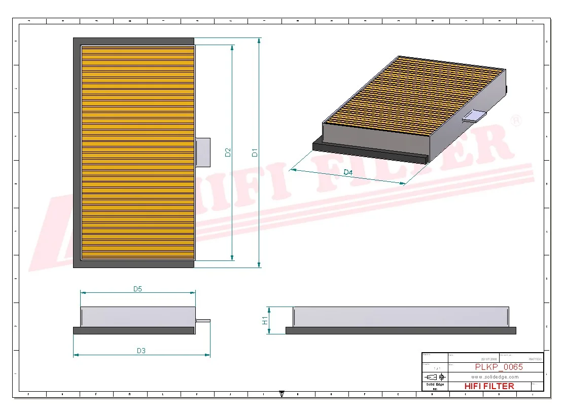 Rysunek techniczny Hifi Filter SC80008