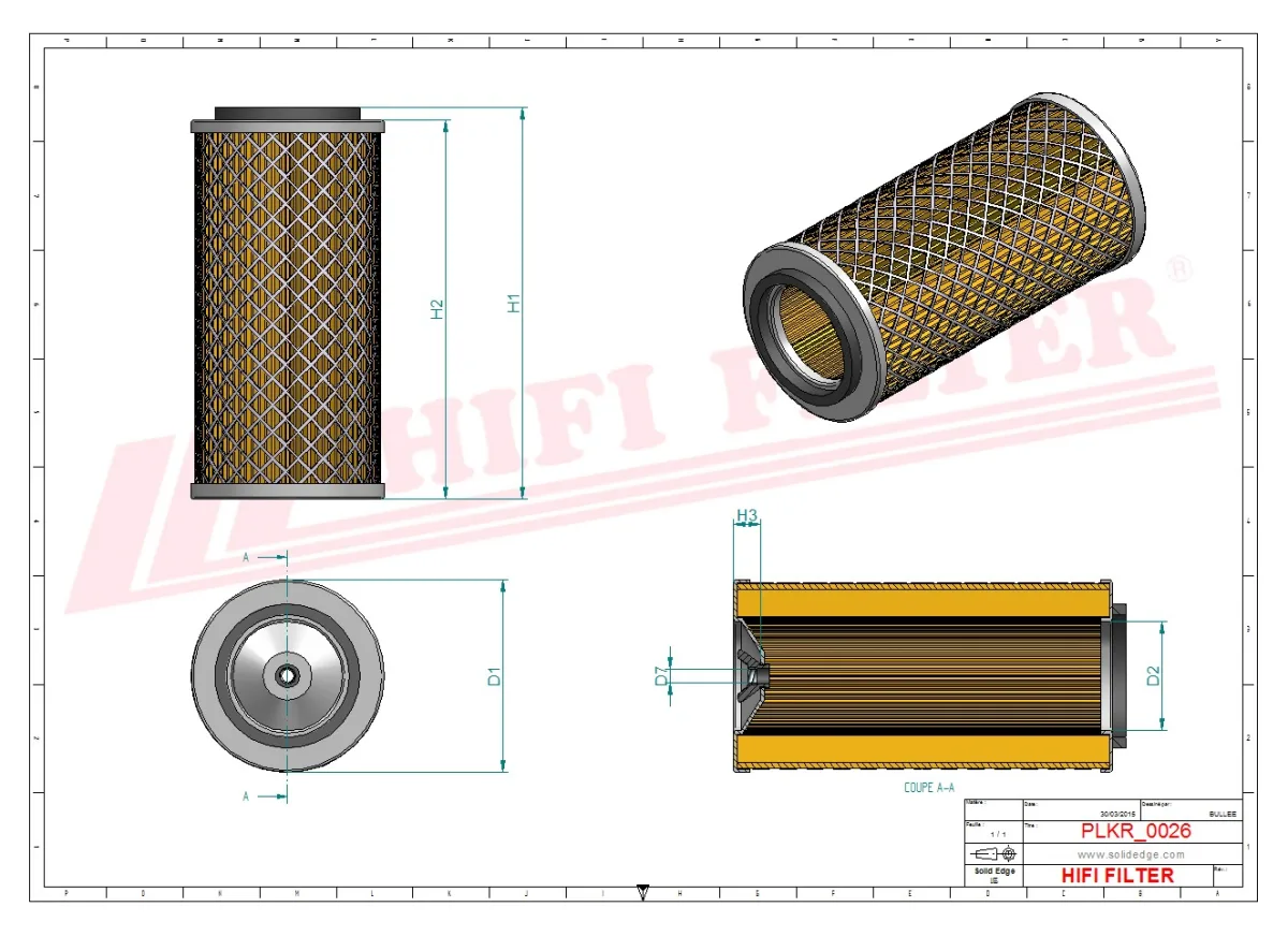 Rysunek techniczny Hifi Filter SC90284