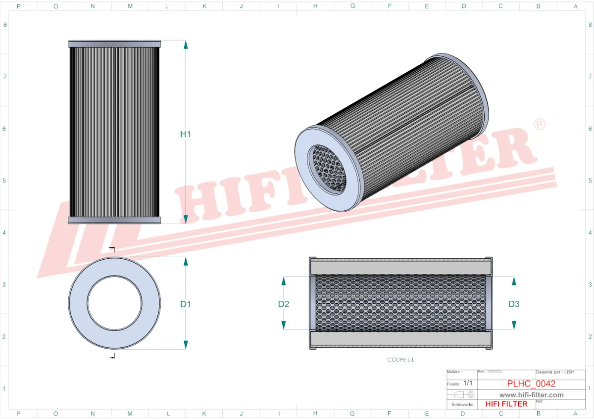Rysunek techniczny Hifi Filter SH52012