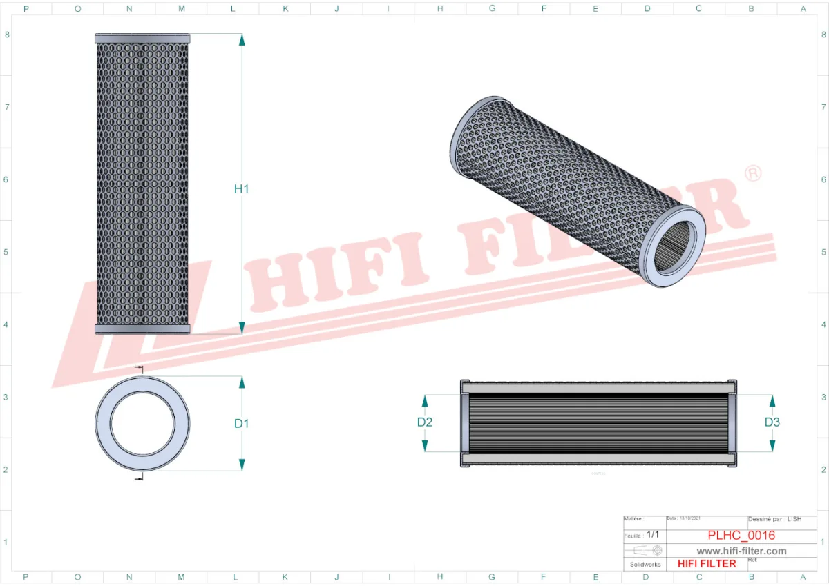 Rysunek techniczny Hifi Filter SH56212