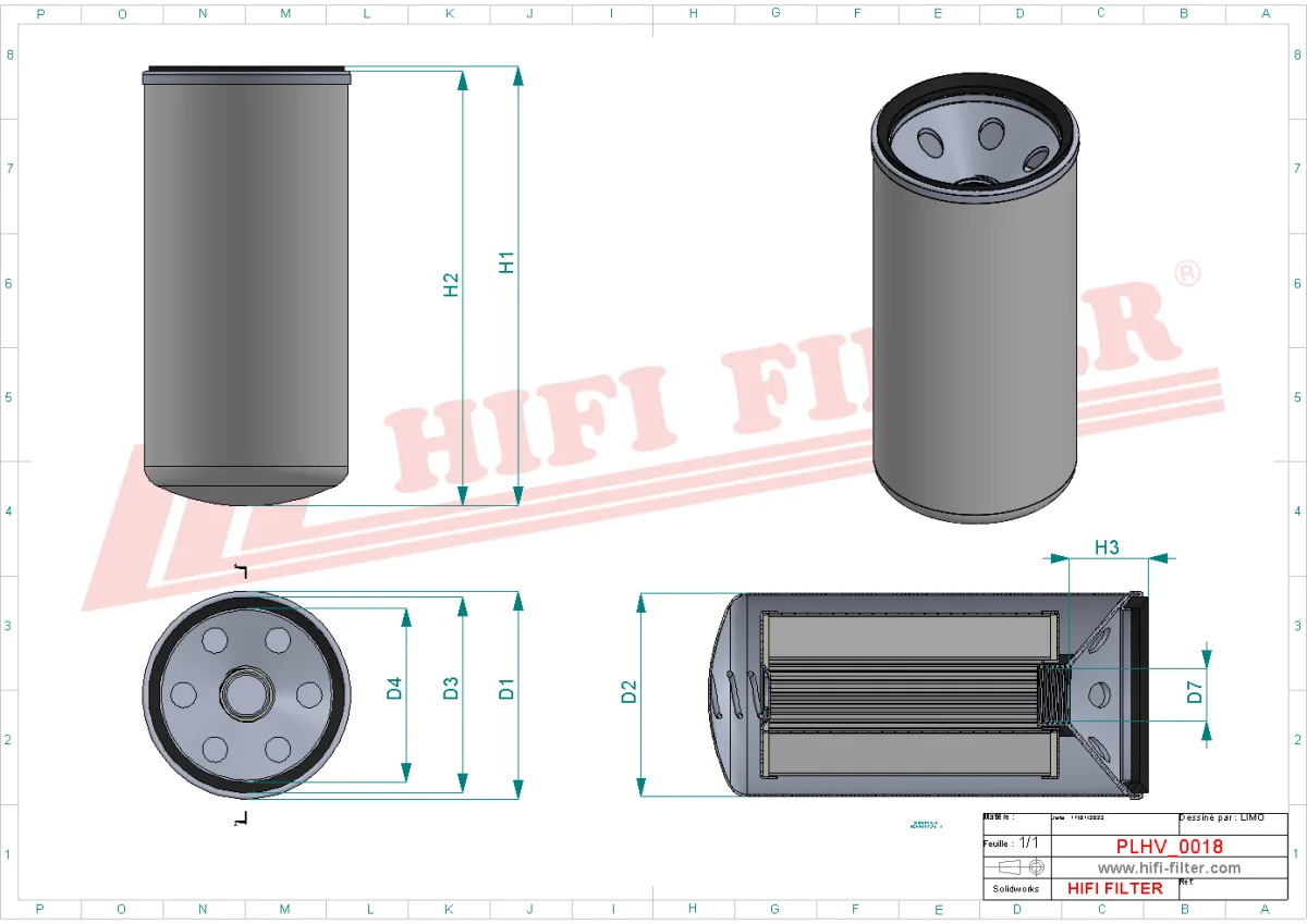 Rysunek techniczny Hifi Filter SH56670