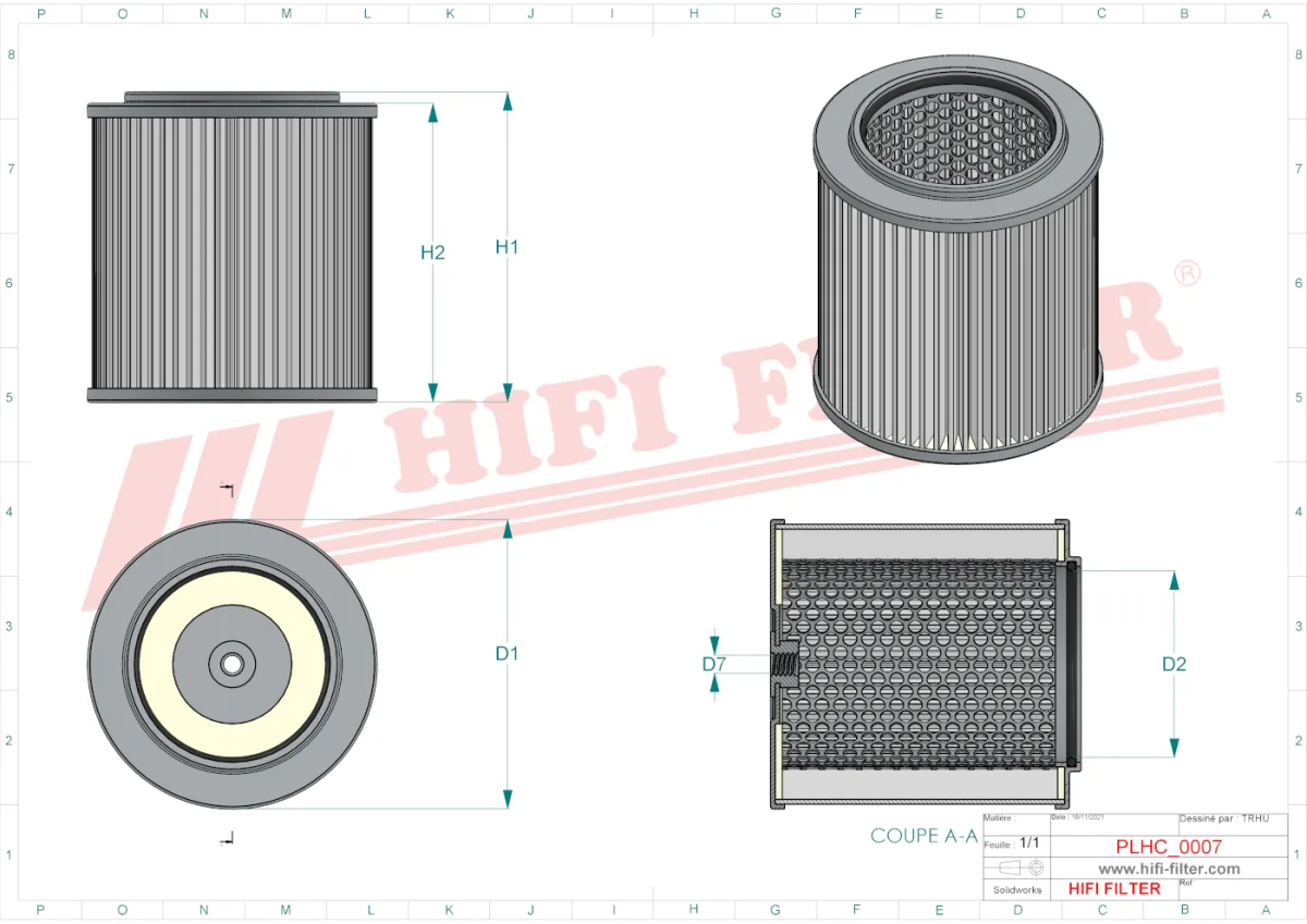 Rysunek techniczny Hifi Filter SH60002