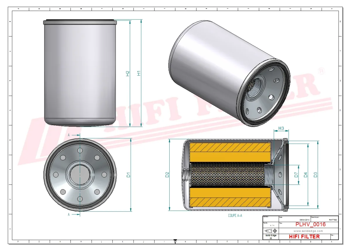 Rysunek techniczny Hifi Filter SH60021