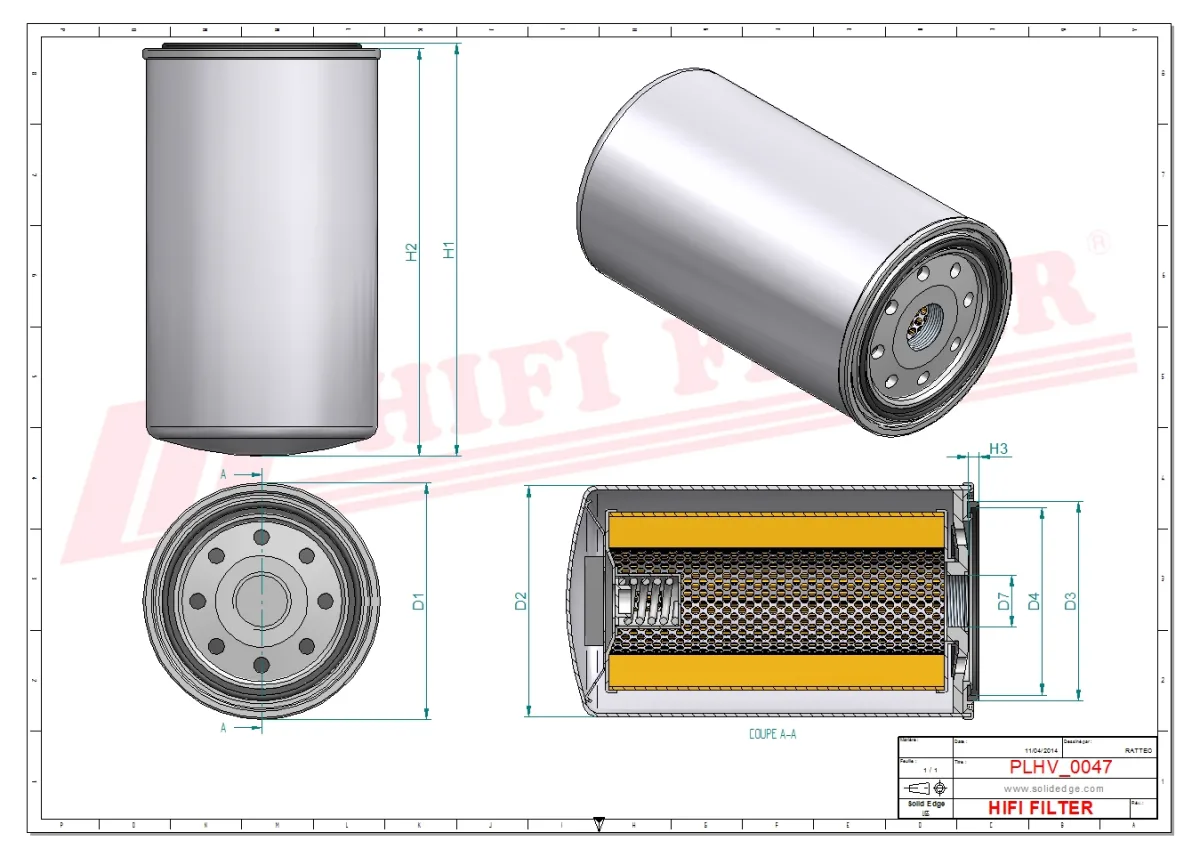 Rysunek techniczny Hifi Filter SH60028