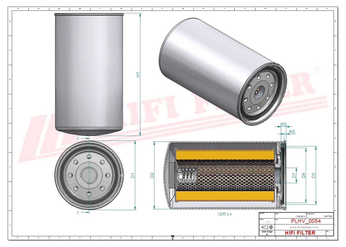 Rysunek techniczny Hifi Filter SH60153