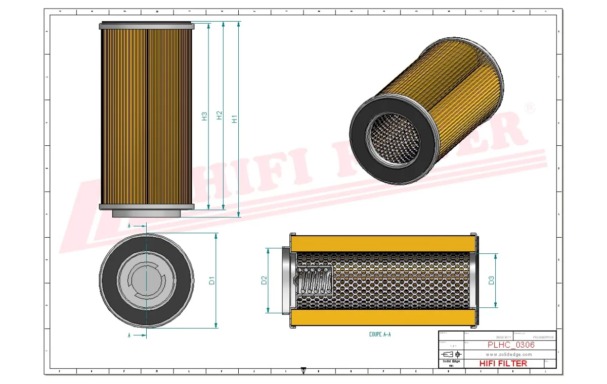 Rysunek techniczny Hifi Filter SH60162