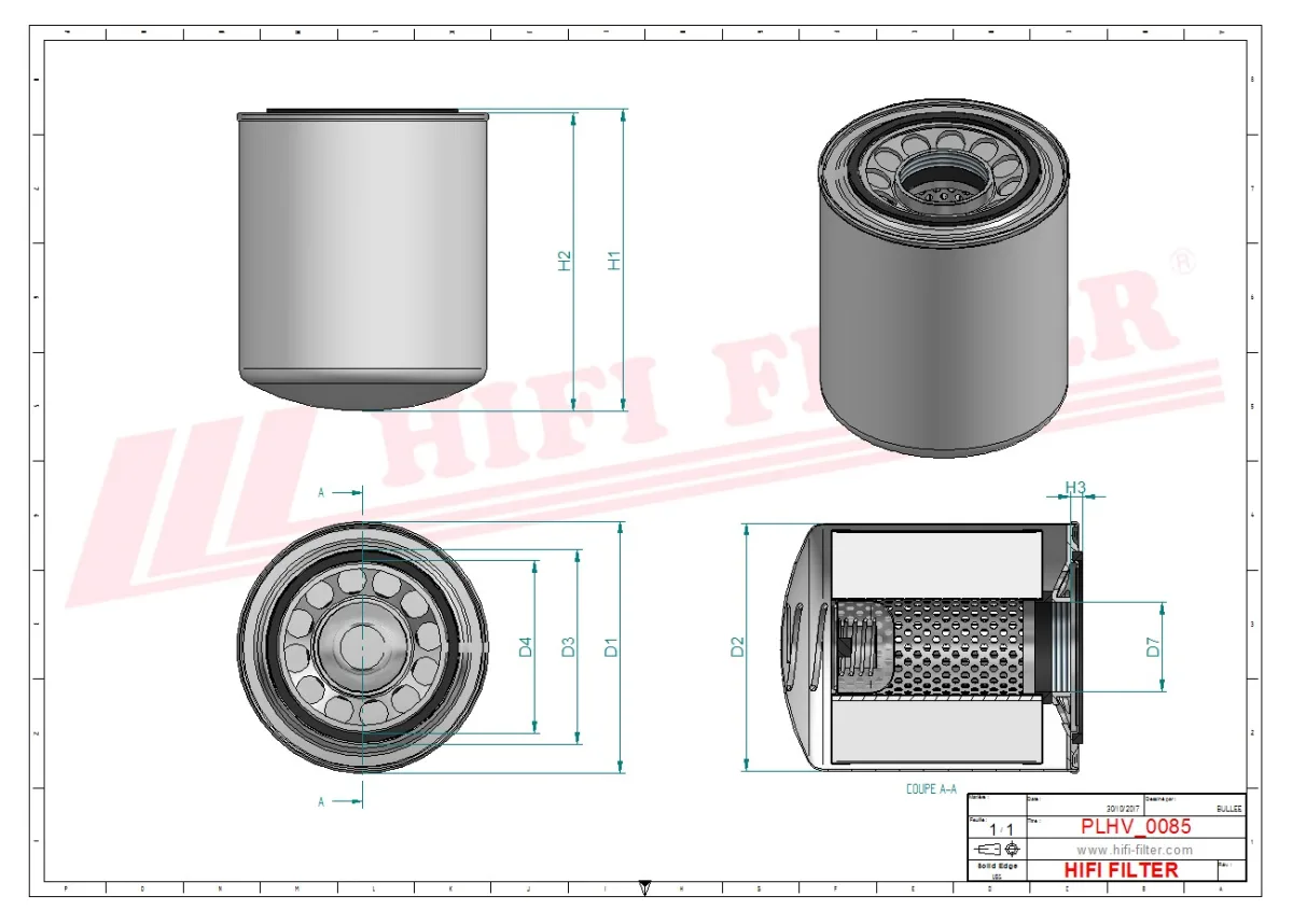 Rysunek techniczny Hifi Filter SH63736