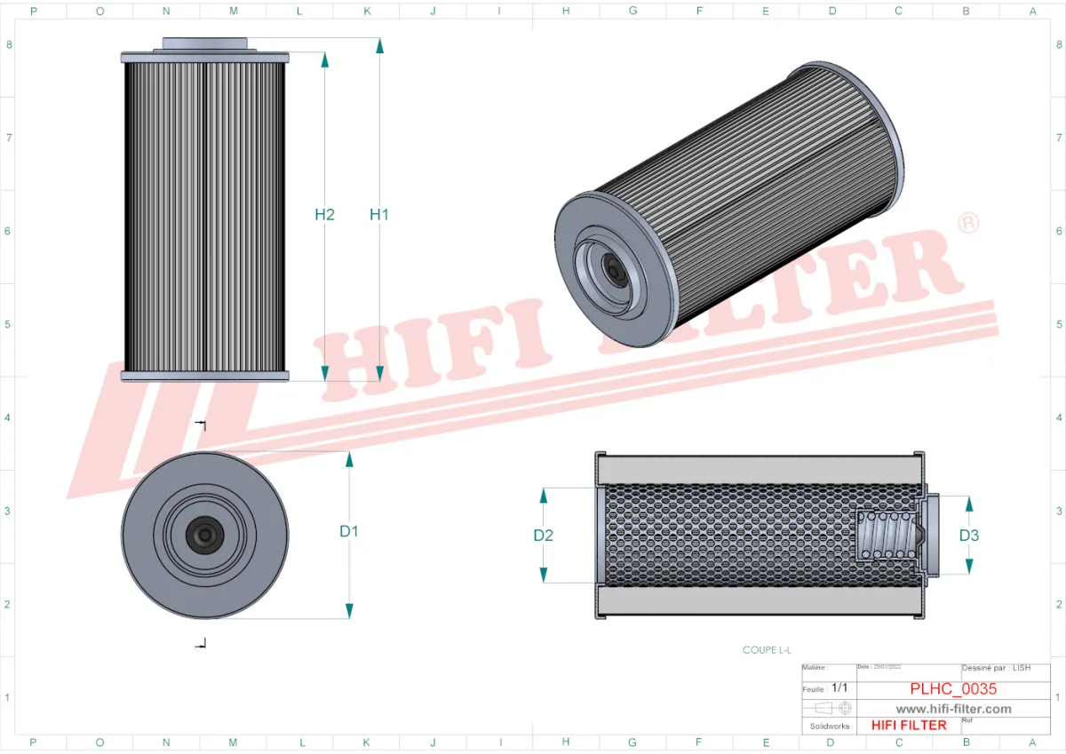 Rysunek techniczny Hifi Filter SH65016