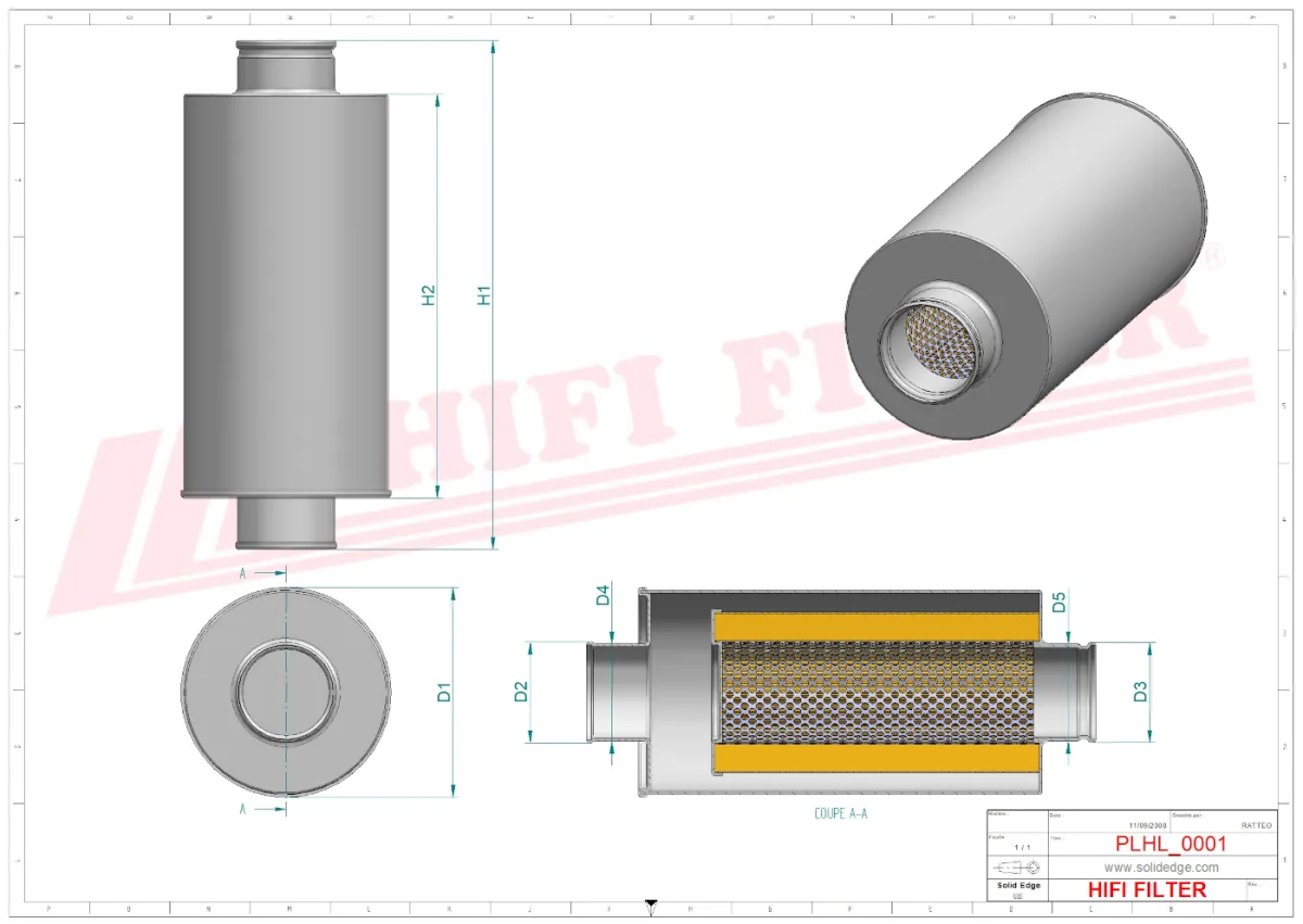 Rysunek techniczny Hifi Filter SH66141