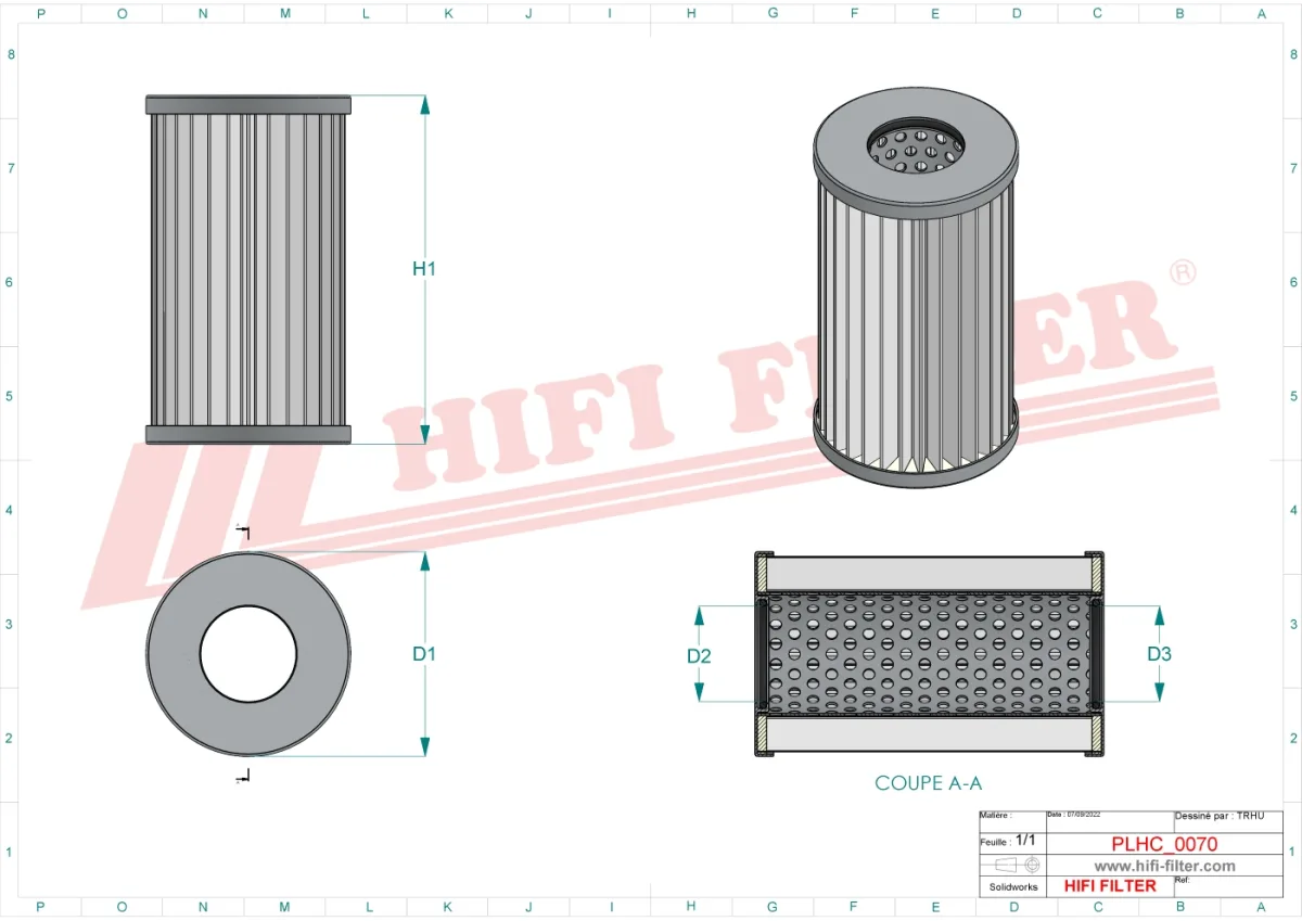Rysunek techniczny Hifi Filter SH74204SP