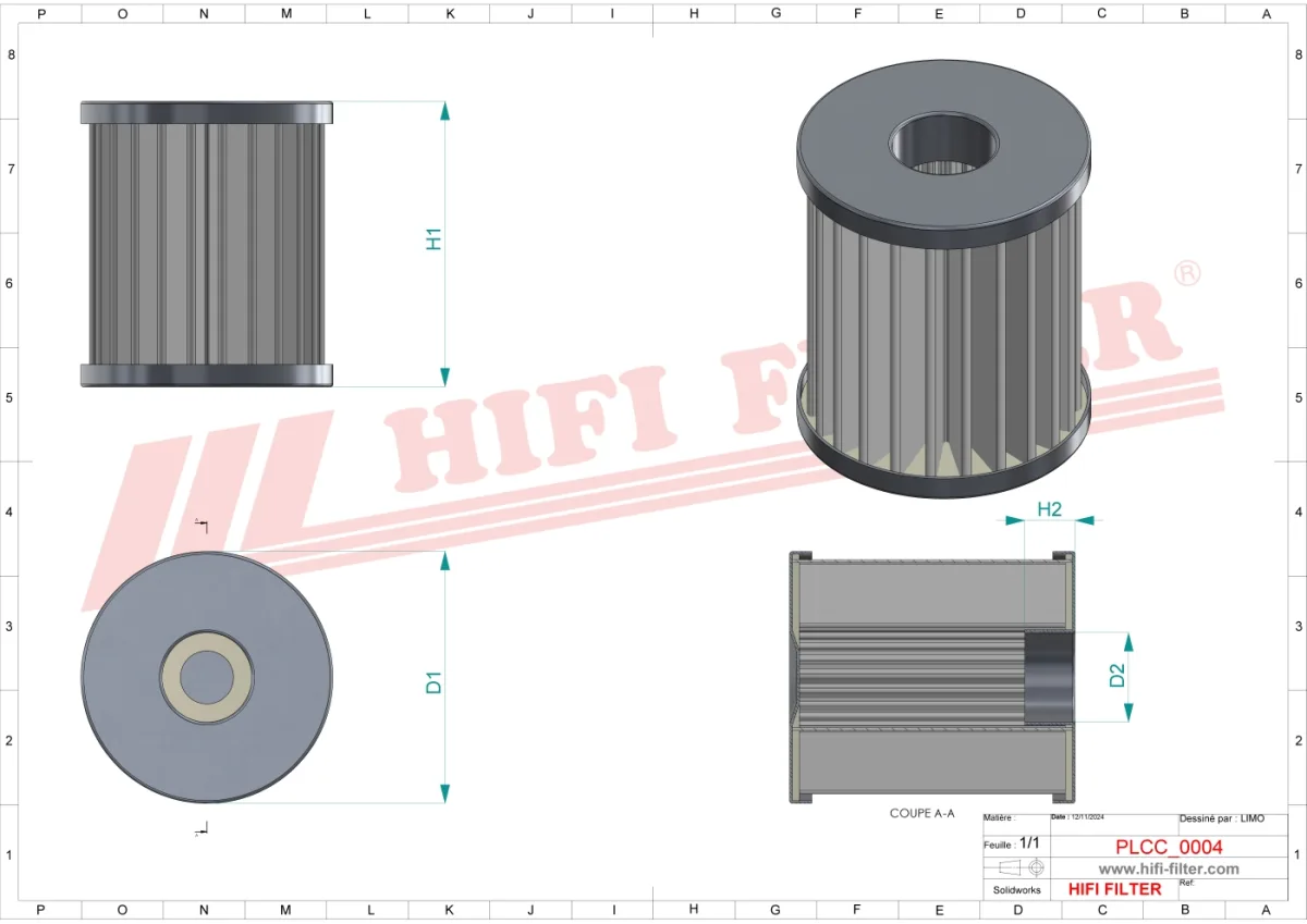 Rysunek techniczny Hifi Filter SN20046