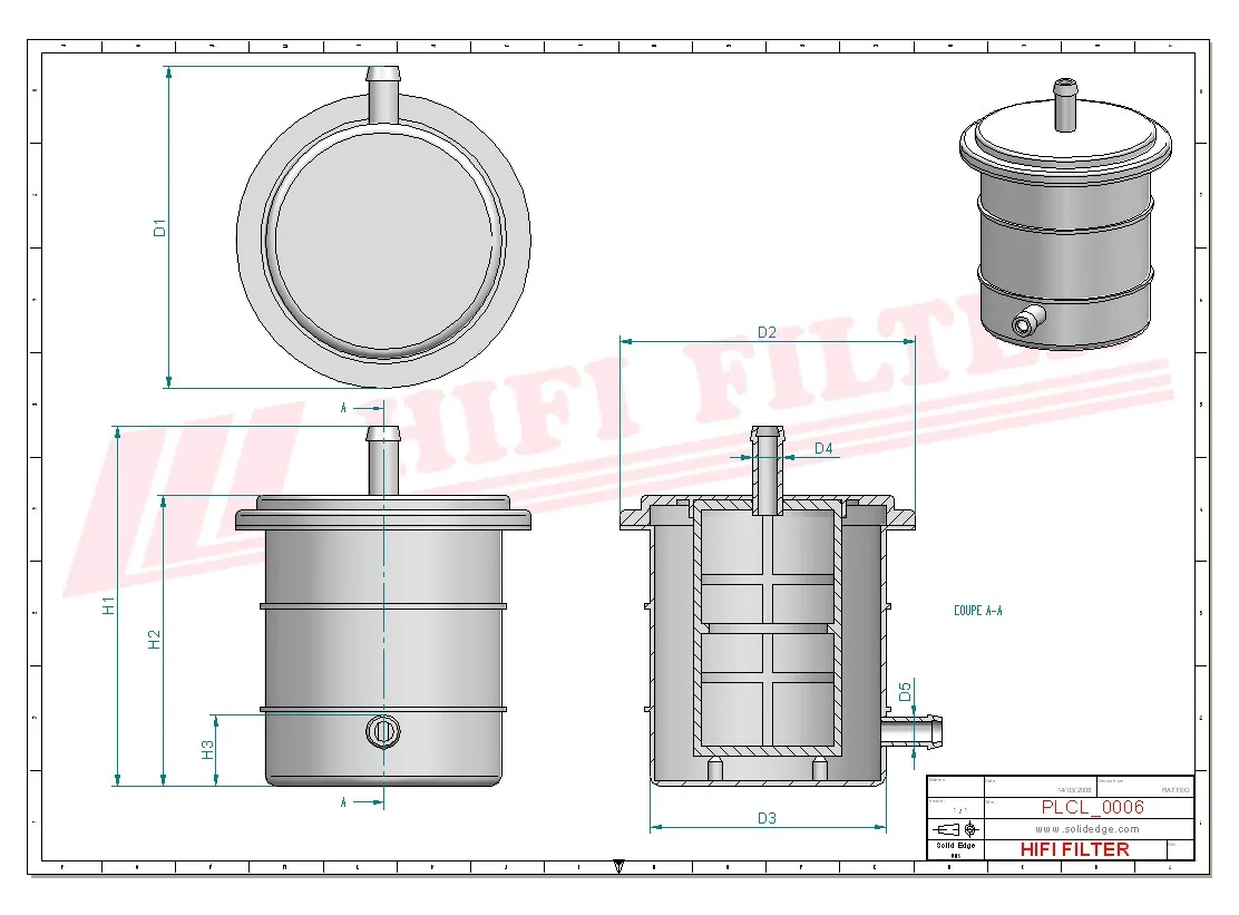 Rysunek techniczny Hifi Filter SN21601
