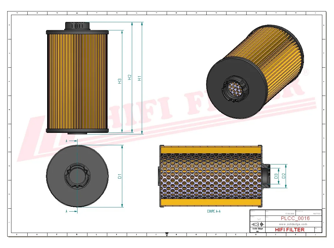 Rysunek techniczny Hifi Filter SN25052