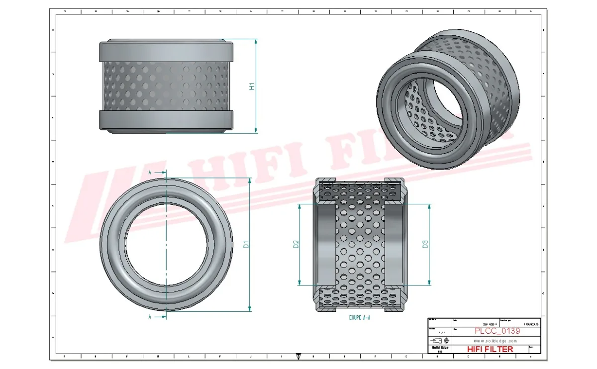Rysunek techniczny Hifi Filter SN25074