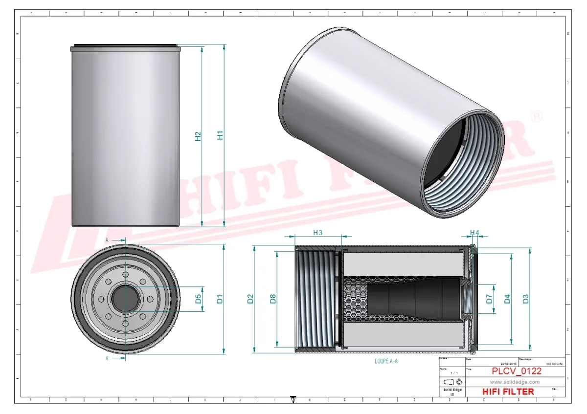 Rysunek techniczny Hifi Filter SN25153