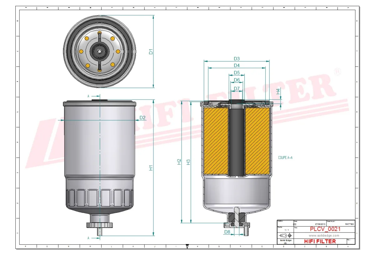 Rysunek techniczny Hifi Filter SN327