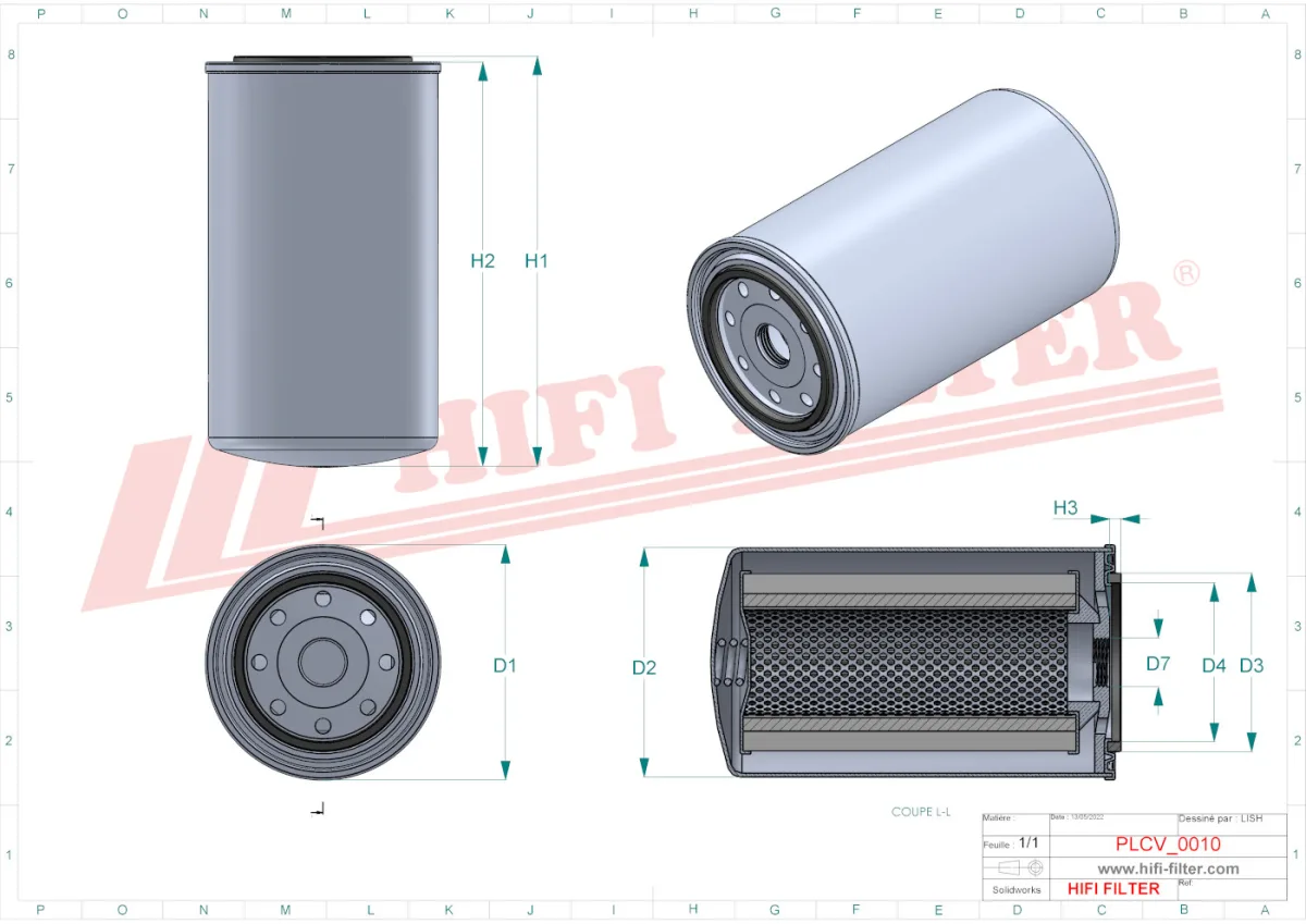 Rysunek techniczny Hifi Filter SN5298