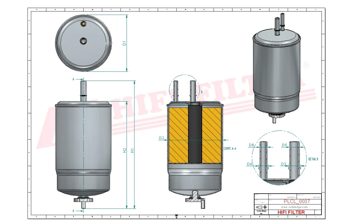 Rysunek techniczny Hifi Filter SN70299
