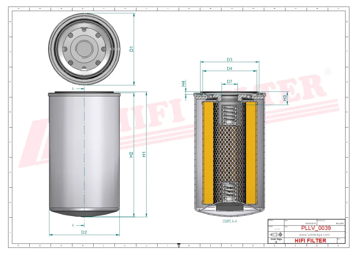 Rysunek techniczny Hifi Filter SO511