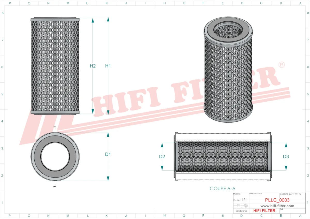 Rysunek techniczny Hifi Filter SO633